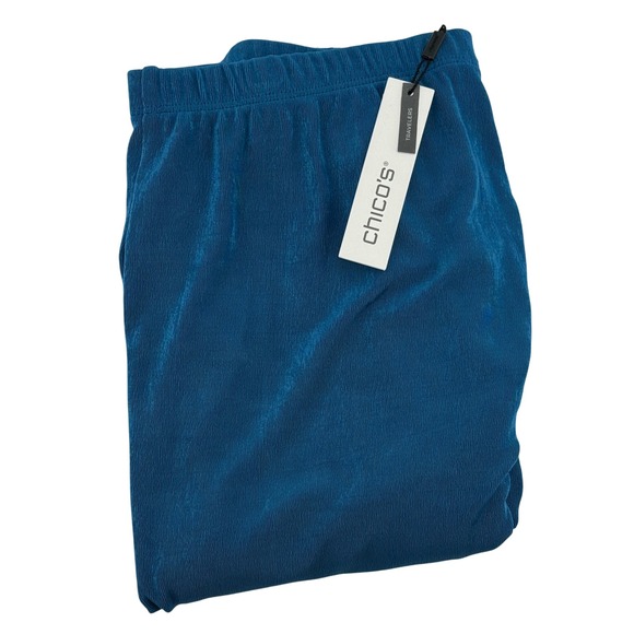 Chicos Travelers No Tummy Pant, Size 1R, Scandi Blue, Pull On, Career New - Picture 1 of 9